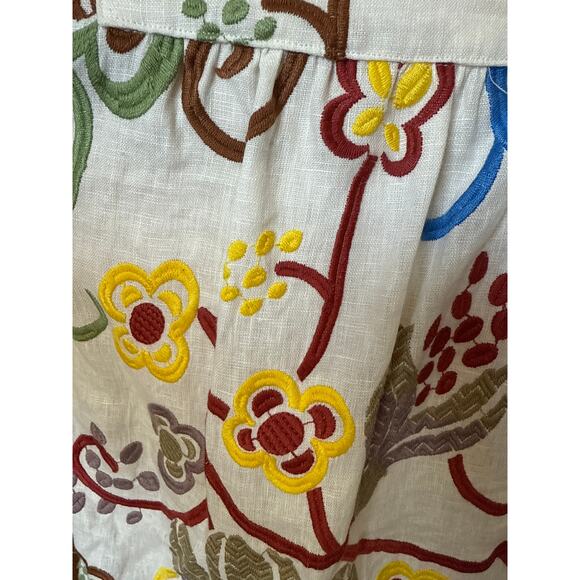 NWT Never A Wallflower Square Neck Blouse in Embroidered Linen Size XS - Picture 7 of 8